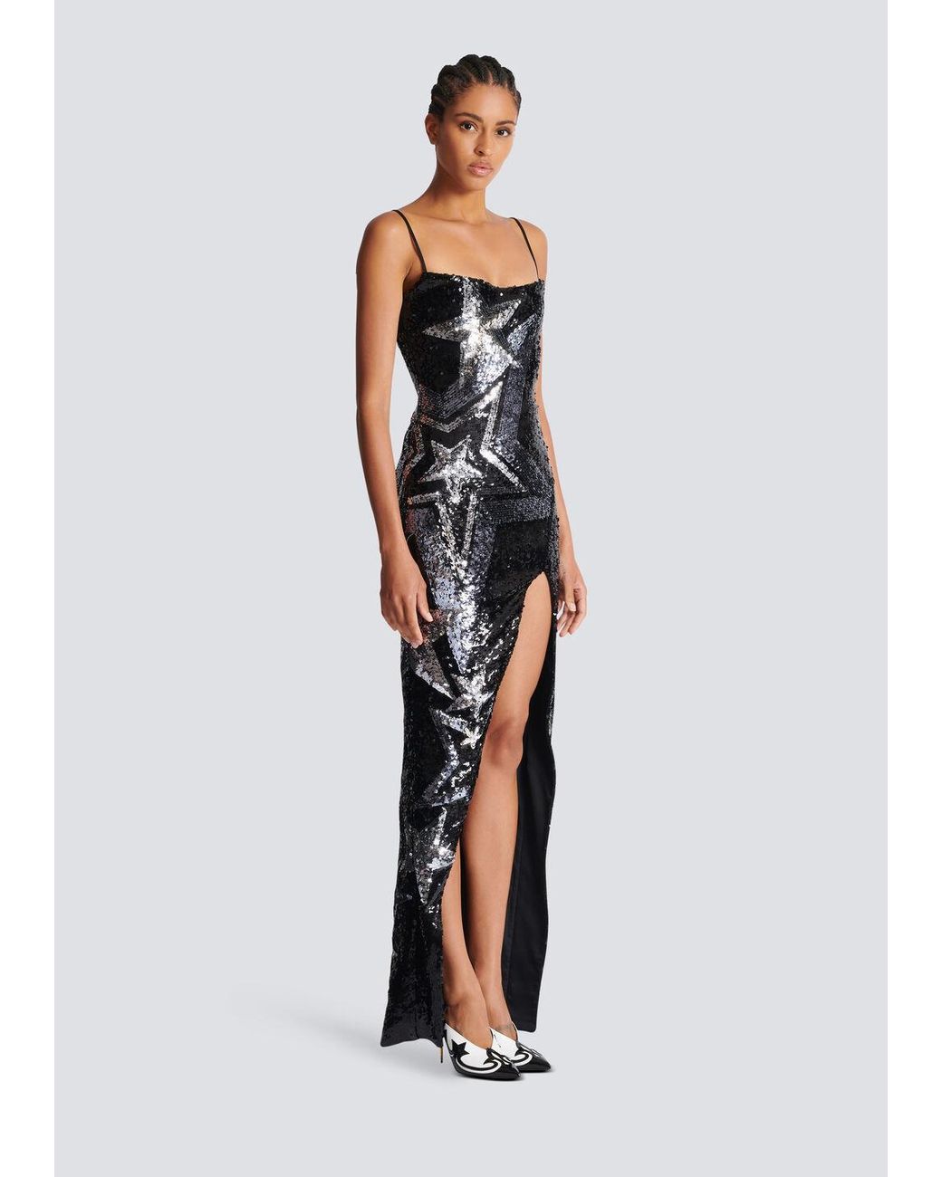 Balmain Black Embroidered Maxi Dress