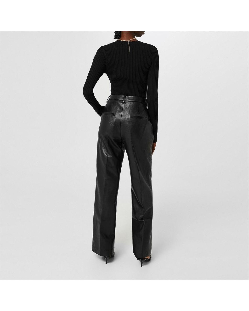 Anine Bing Black Belt Loop Casual Pants