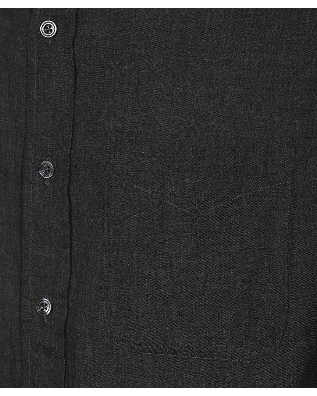 Tom Ford Black Lapel Long-Sleeved Shirt for men