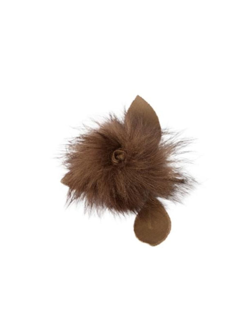 Lemaire Brown Fuzzy Rose Brooch