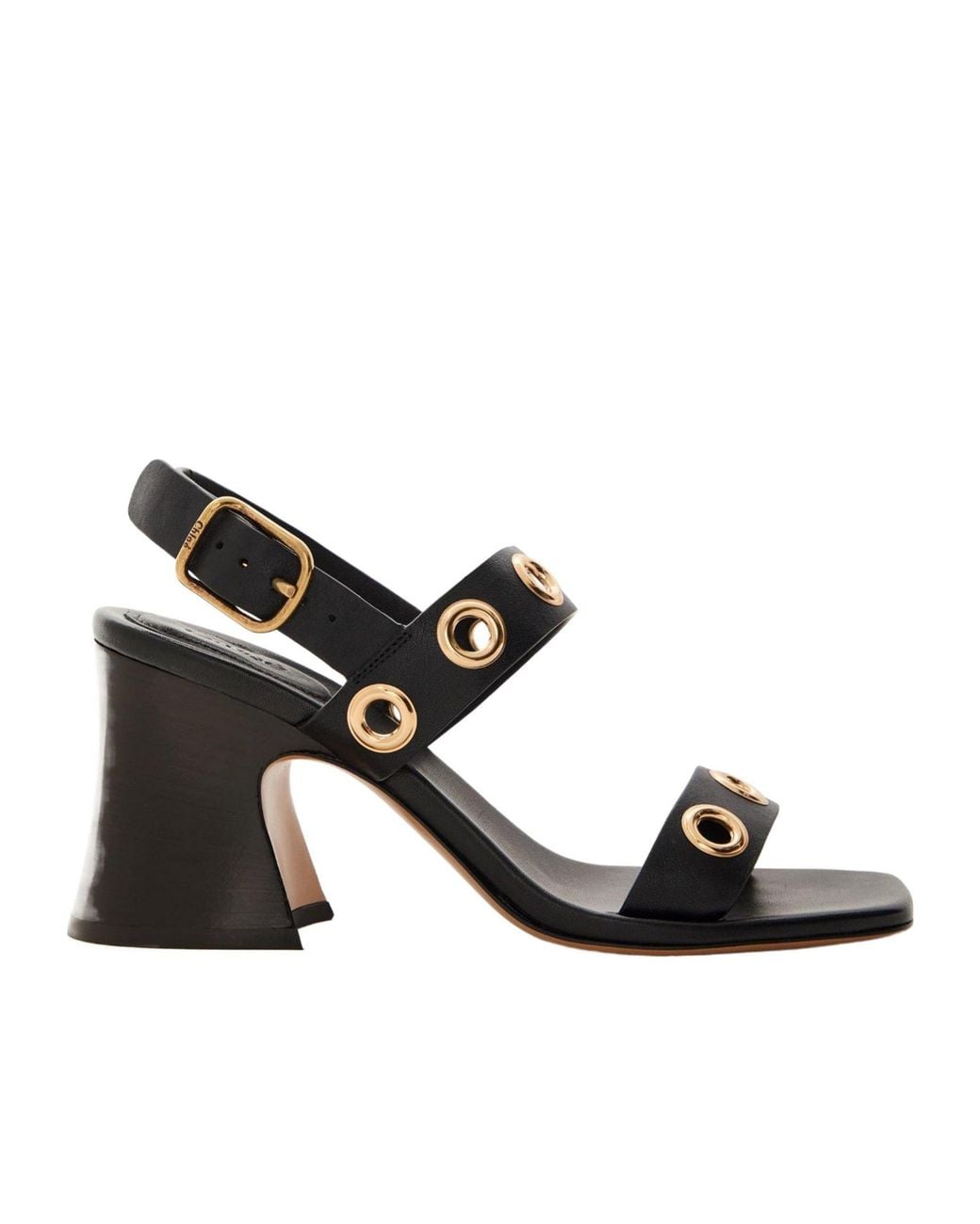 Chloé Black Leather Heeled Sandals