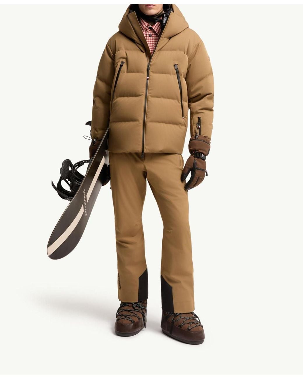 Moncler Natural Fellberg Hooded Insulated Ski Jacket for men