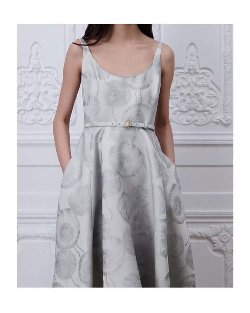 Dior White Mid-Length Belted Dress