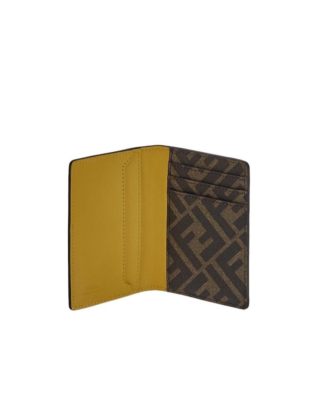 Fendi Brown Ff Squared Card Holder for men