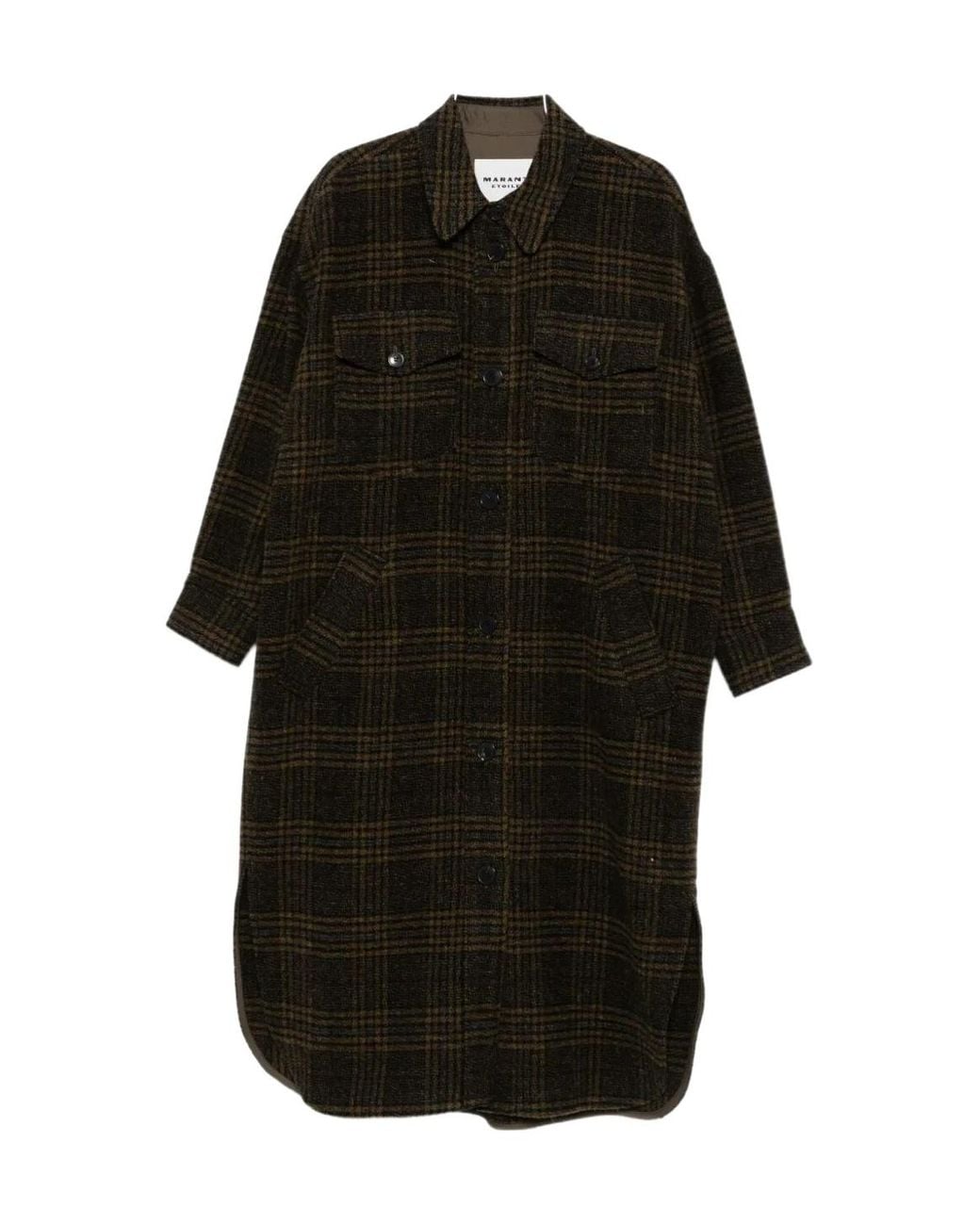 Isabel Marant Black Étoile Gislene Checked Long Coat