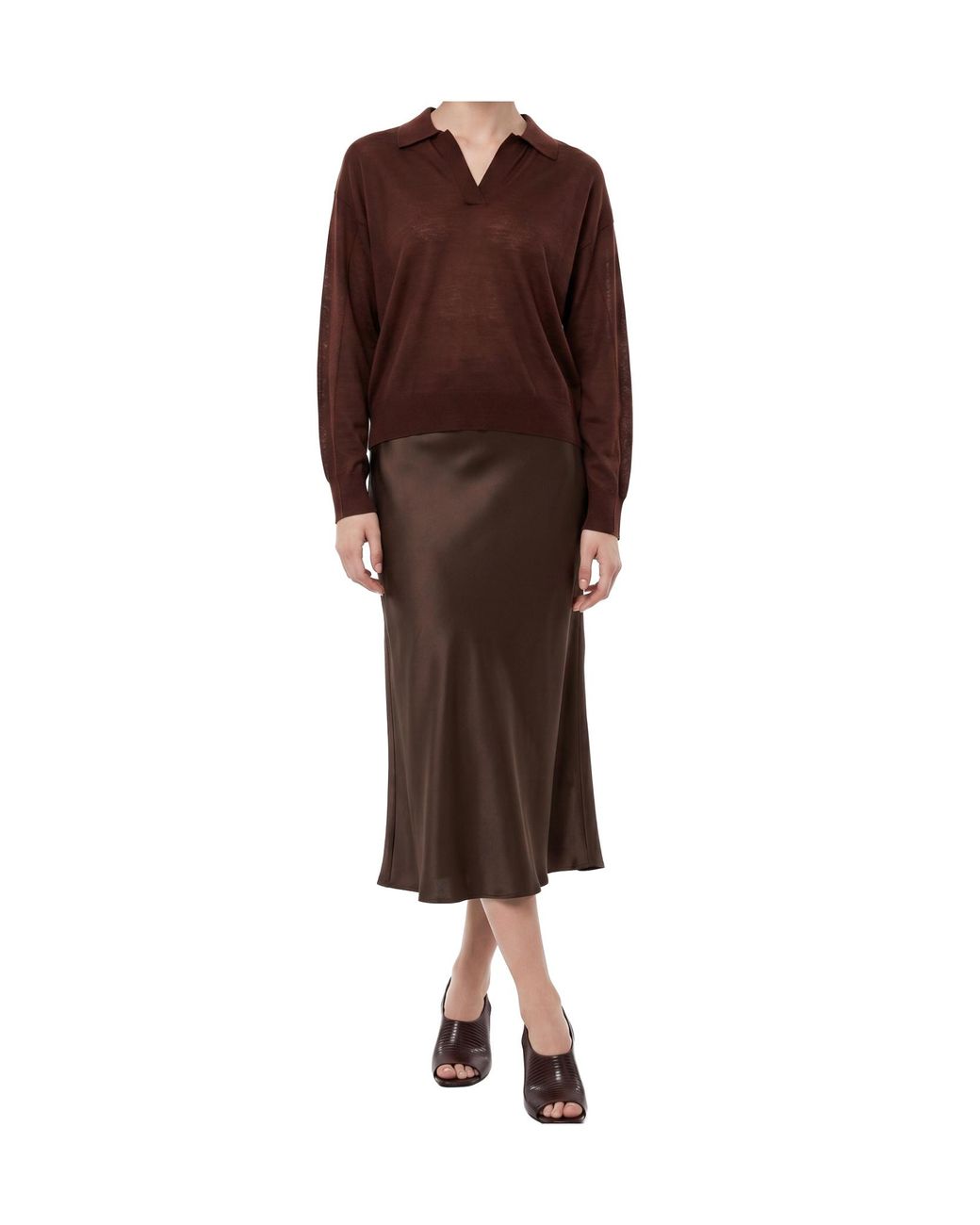 Soeur Brown Fleming Polo Knitted Sweater