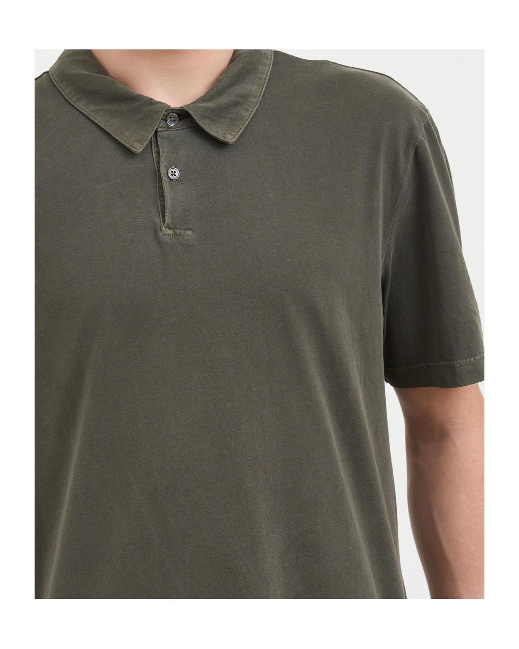 James Perse Gray Button-Down Short-Sleeved Polo Shirt for men