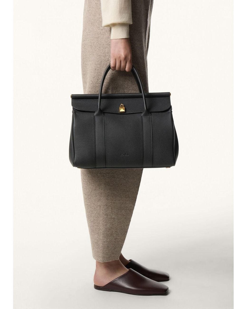 Loro Piana Black Loom Bag L32