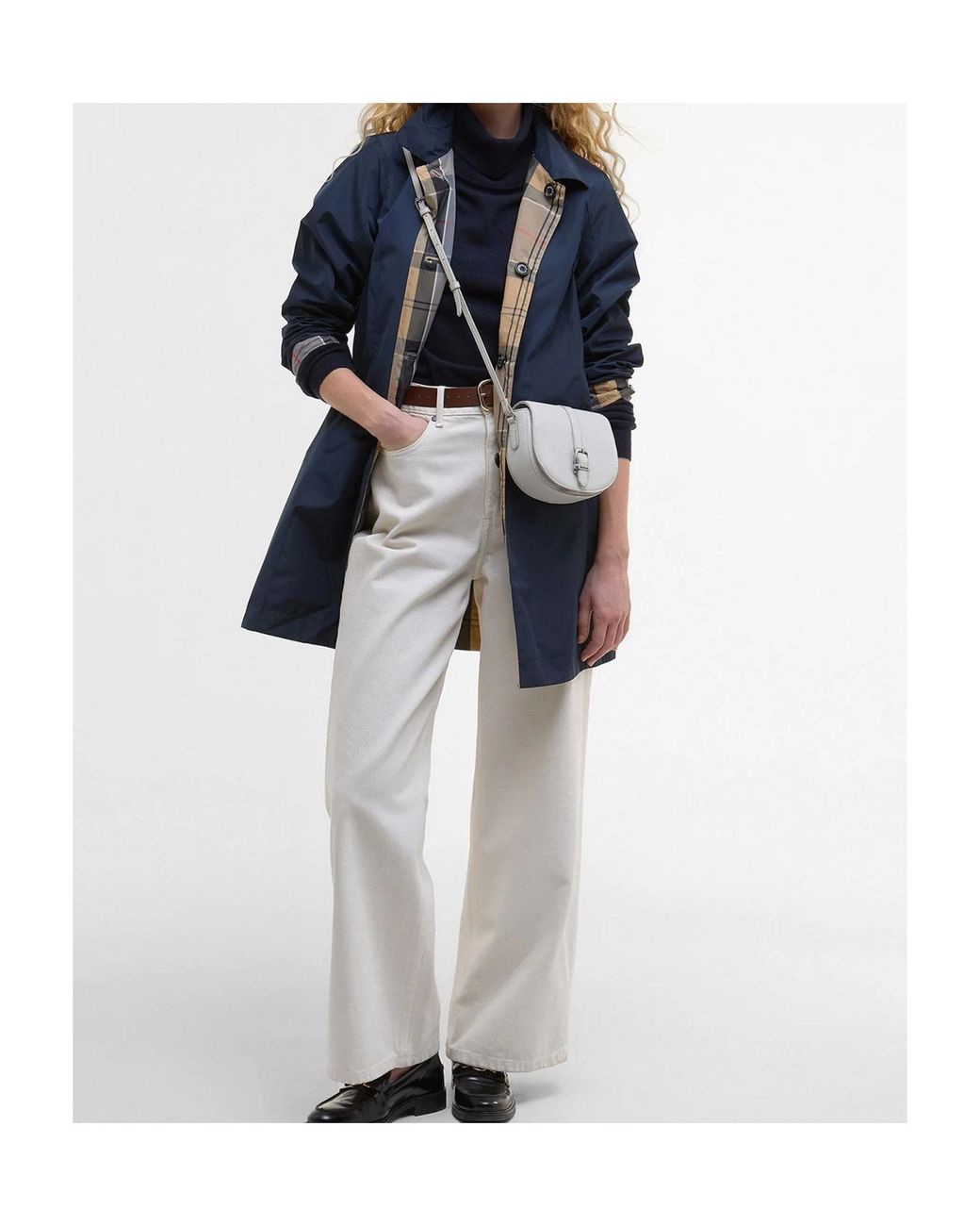 Barbour Blue Straight Hem Buttoned Coat