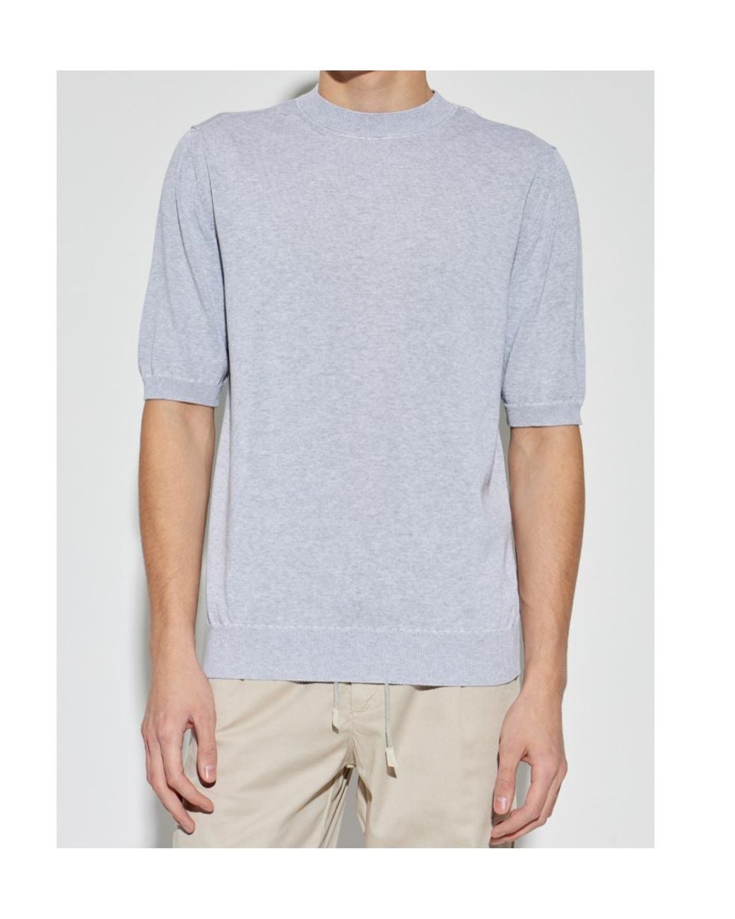 Eleventy Blue Crewneck Fine-Knit Top for men