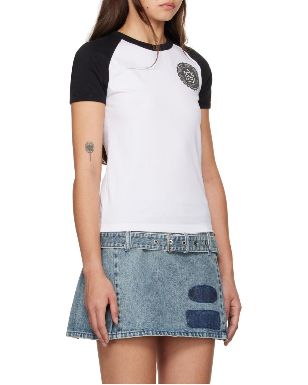Ambush White Logo Printed Crewneck T-Shirt