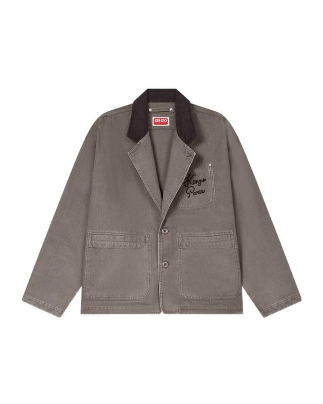 KENZO Brown Paris Chainstitch' Workwear Jacket for men