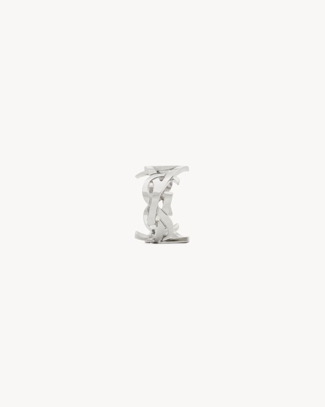 Saint Laurent White Cassandre Ring for men