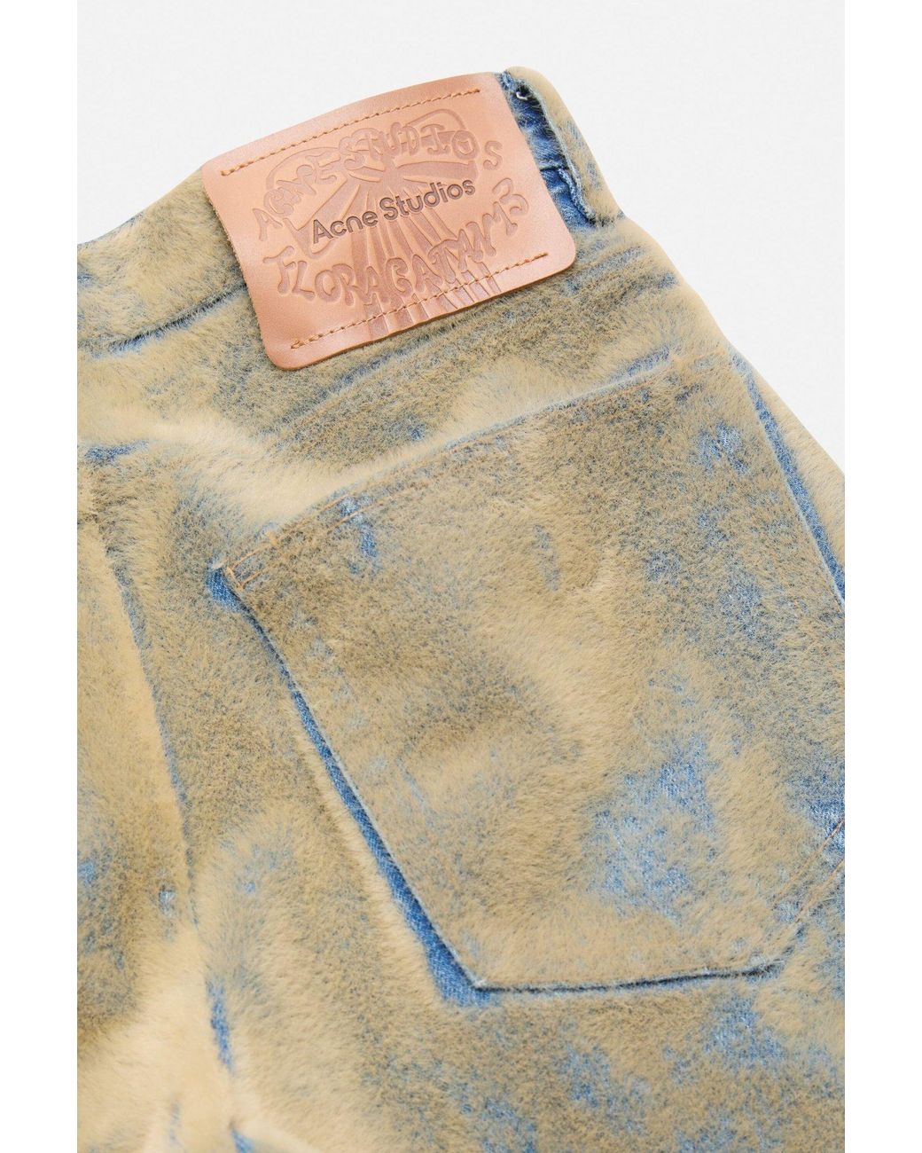 Acne Natural Flocked Straight-Leg Jeans