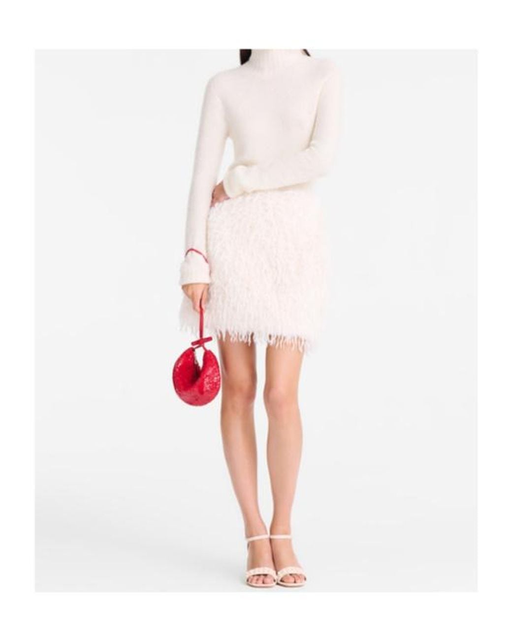 Longchamp Red Le Roseau Fortune Cookie Clutch Bag
