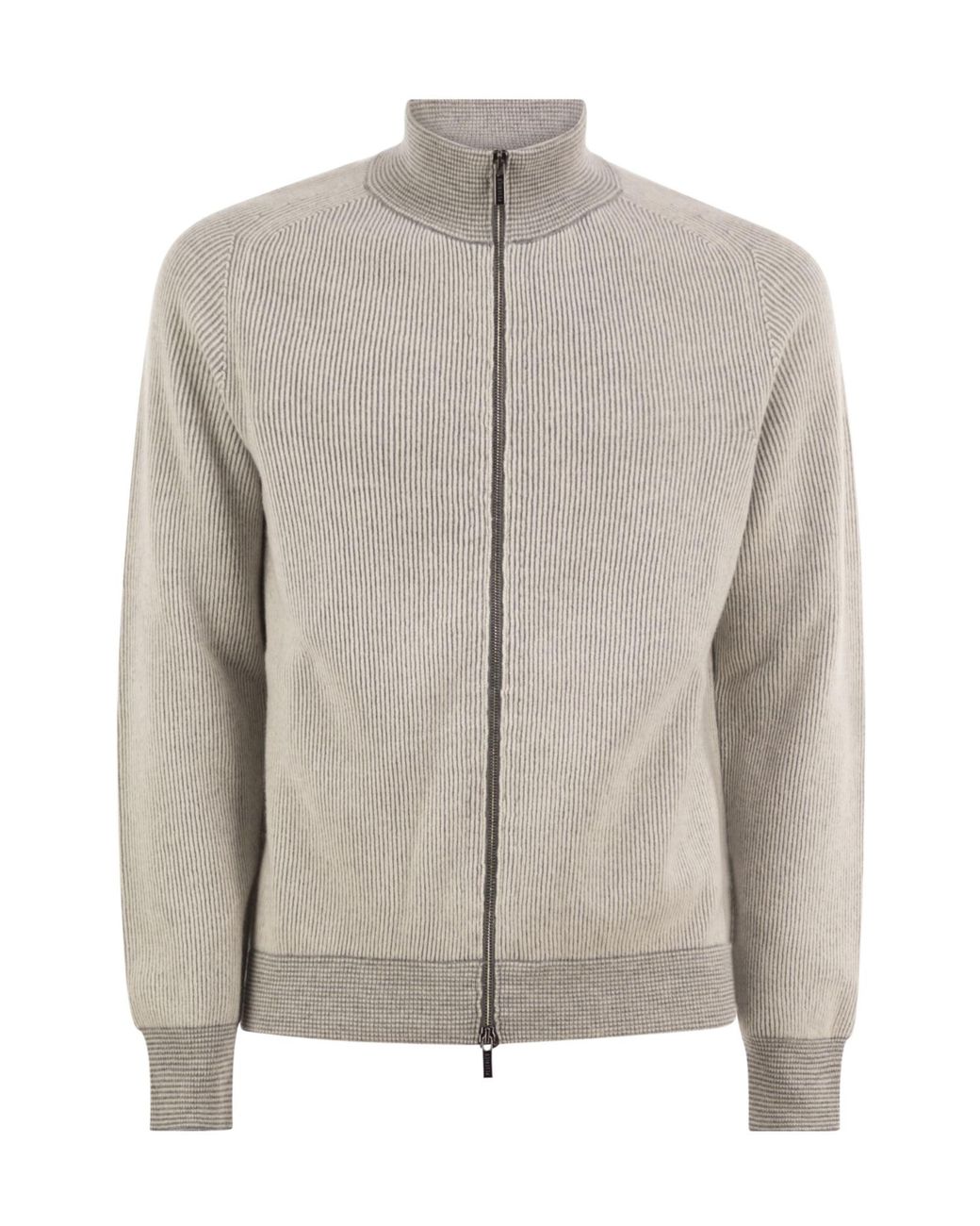 Peserico Multicolor Ribbed Zipped Cardigan for men