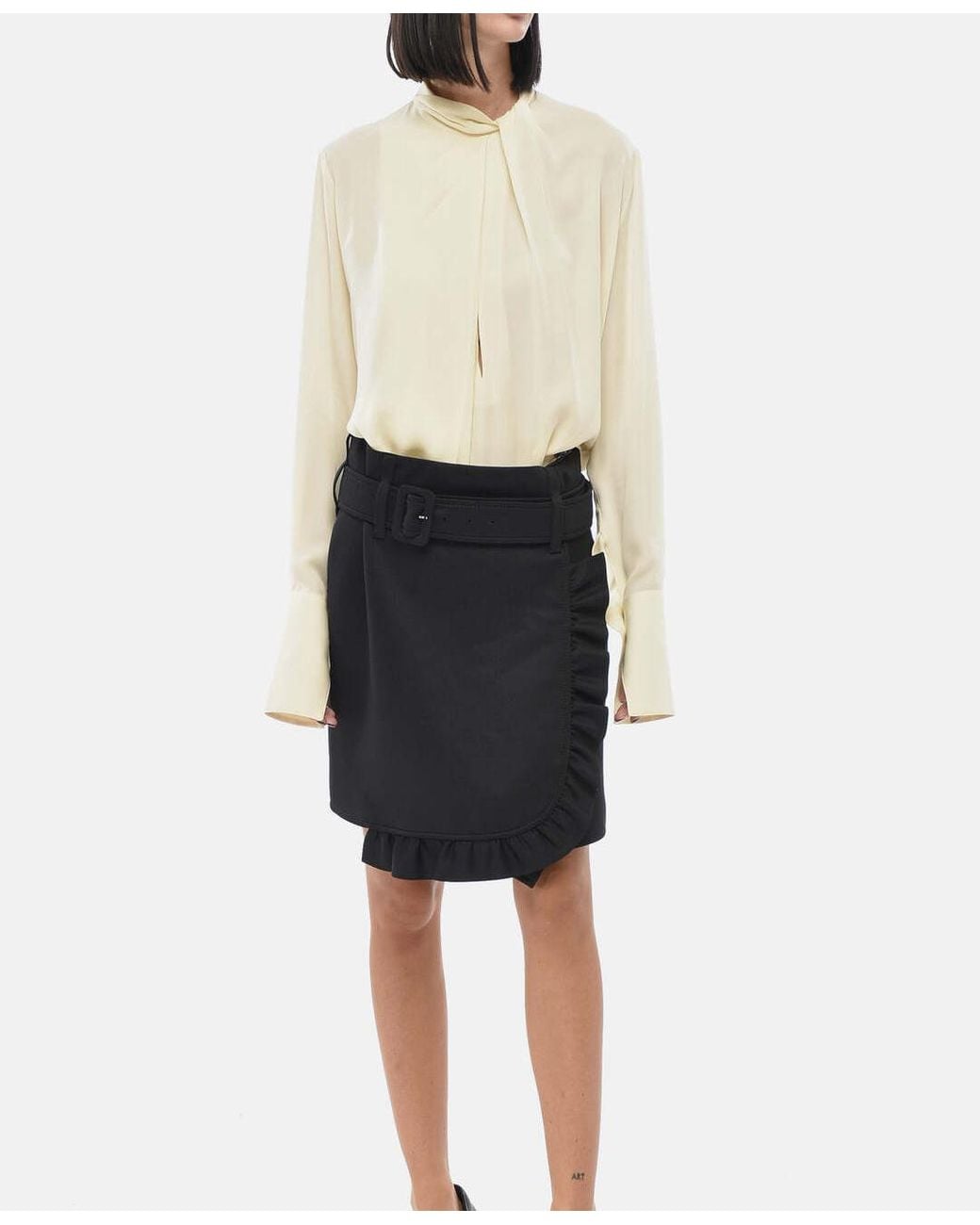 Prada Black Belted Mini Skirt