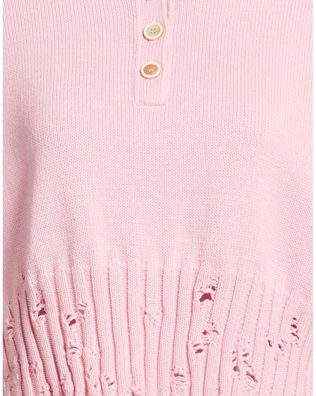 Marni Pink Solid-Color Short-Sleeved Sweater