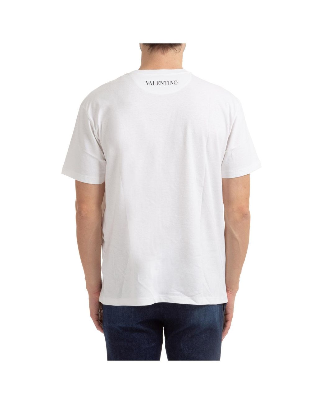 Valentino Blue Dragons Garden Print T-Shirt for men