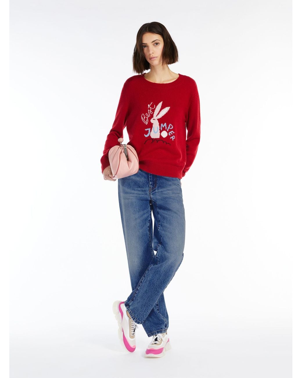 Weekend by Maxmara Blue Contrast-Stitch Straight Jeans