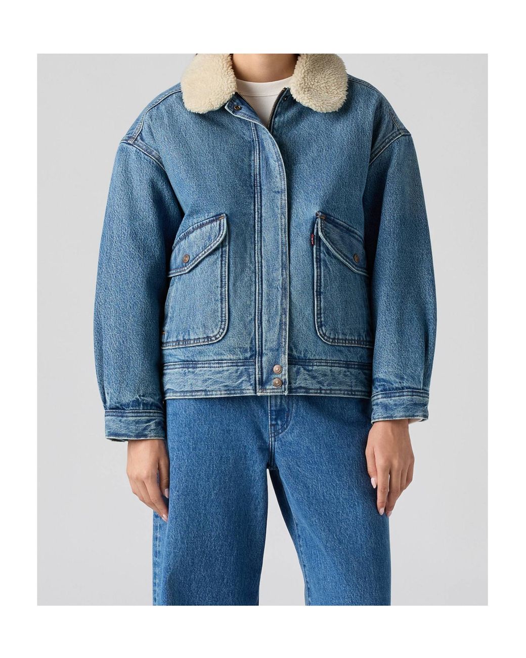 Levi's Blue Sherpa Bomber Jacket