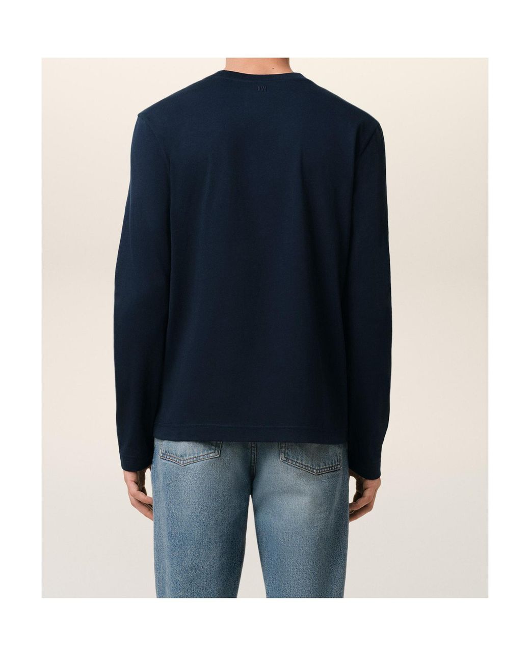 AMI Blue Ami De Coeur Long-Sleeved T-Shirt for men