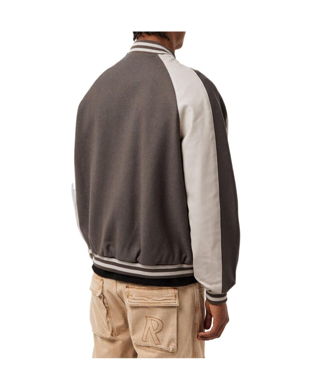 Represent Gray Patchwork Sleeve Coat for men