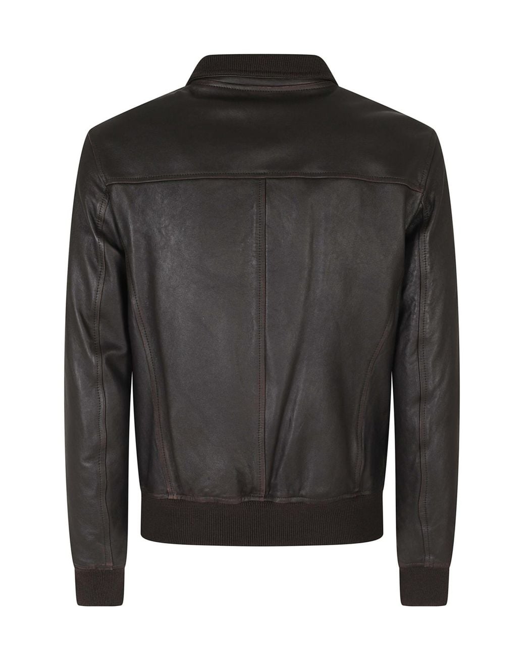Stewart Black Long-Sleeve Zip-Up Leather Jacket for men