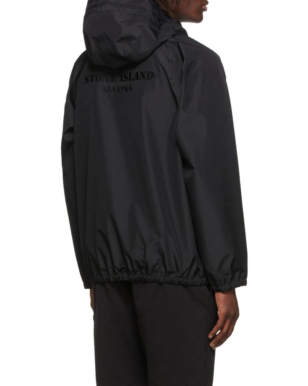 Stone Island Blue Marina Hooded Windbreaker for men
