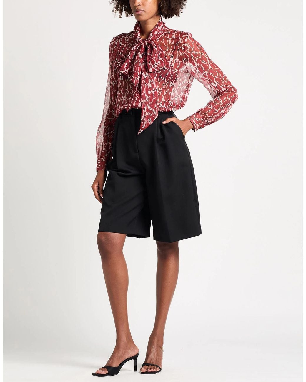 Saint Laurent Red Patterned Shirts Blouses