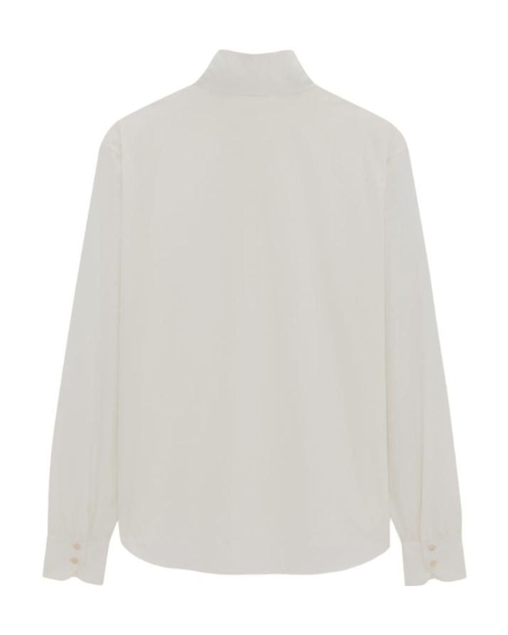Saint Laurent White Button Detailed Long-Sleeved Shirt for men