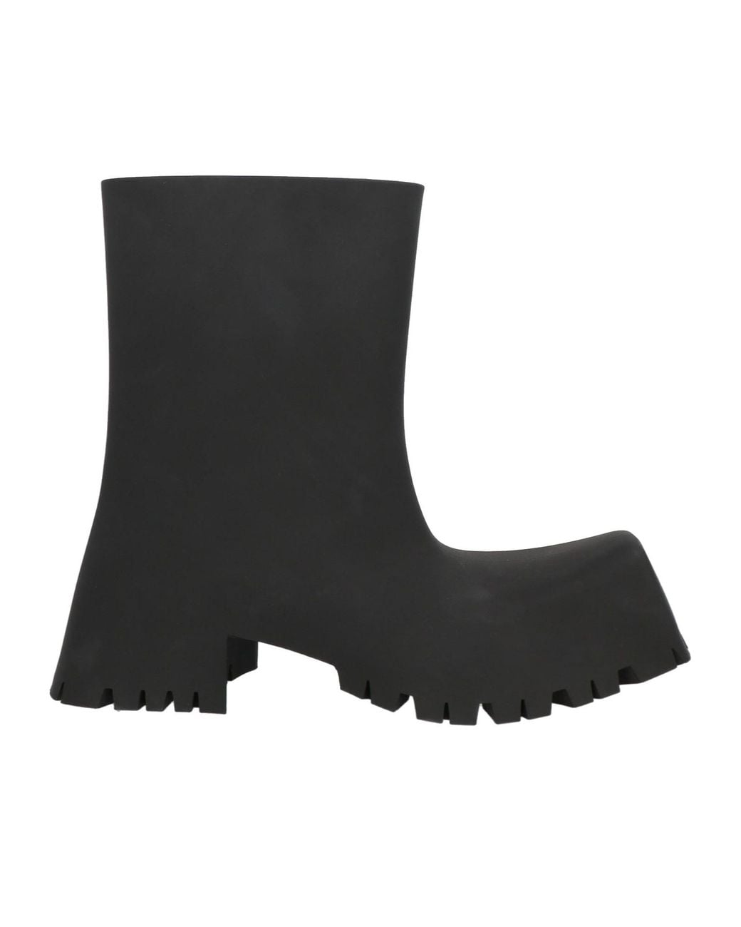 Balenciaga Black Fashionable Platform Square-Toe Boots