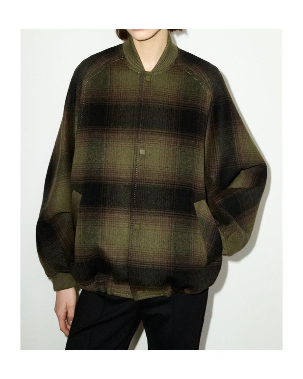MAX&Co. Green Double-Woven Wool Bomber Jacket