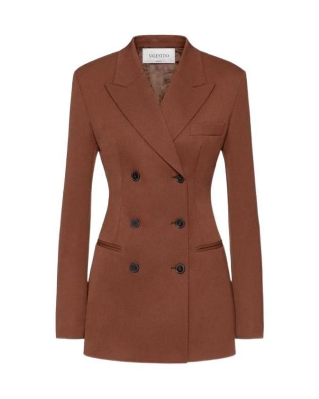 Valentino Brown Double-Breasted Tailored Jacket
