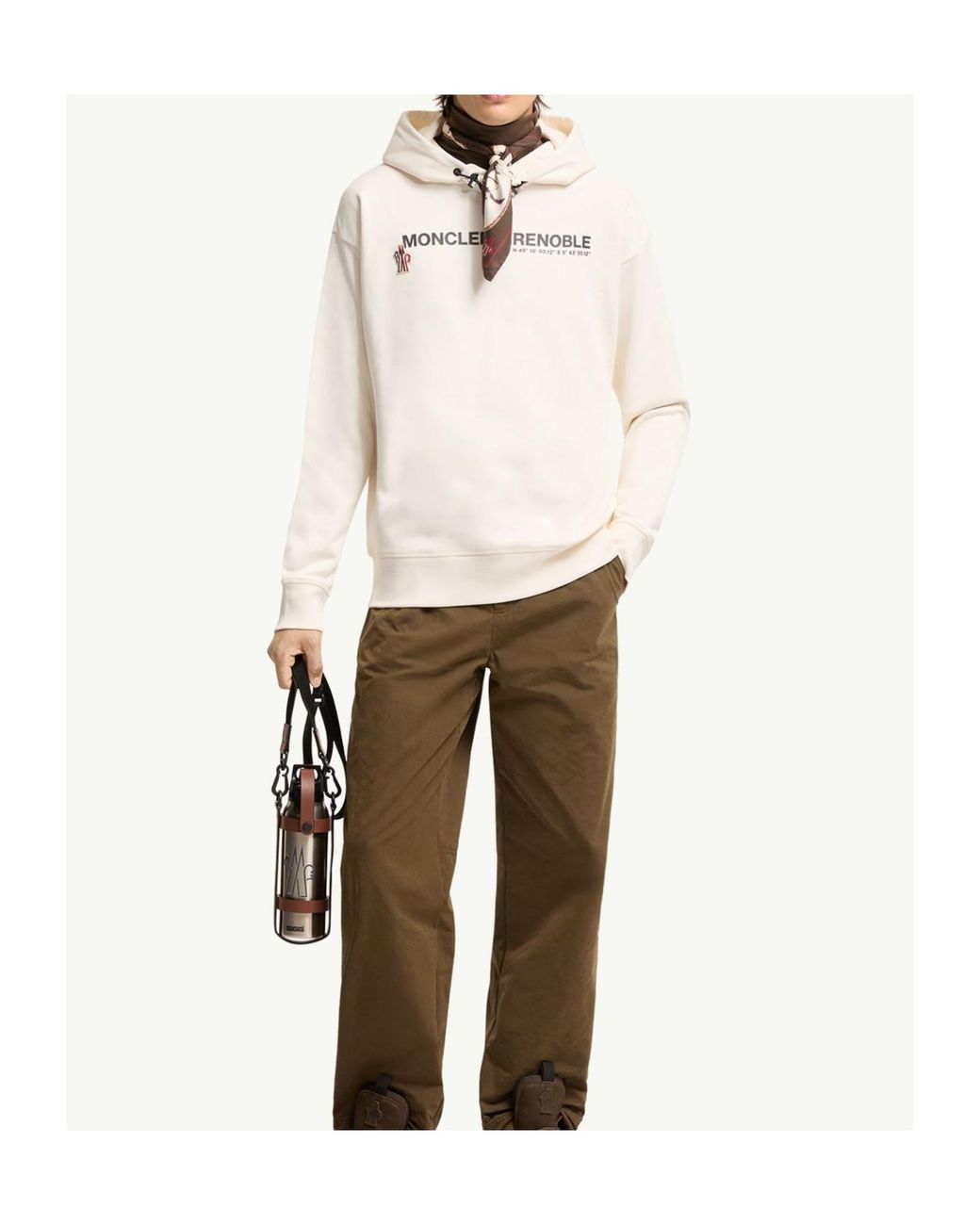 Moncler White Coordinates Logo Cotton Hoodie for men