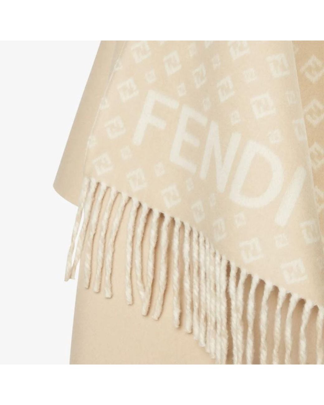 Fendi Natural Wool And Cashmere Shawl