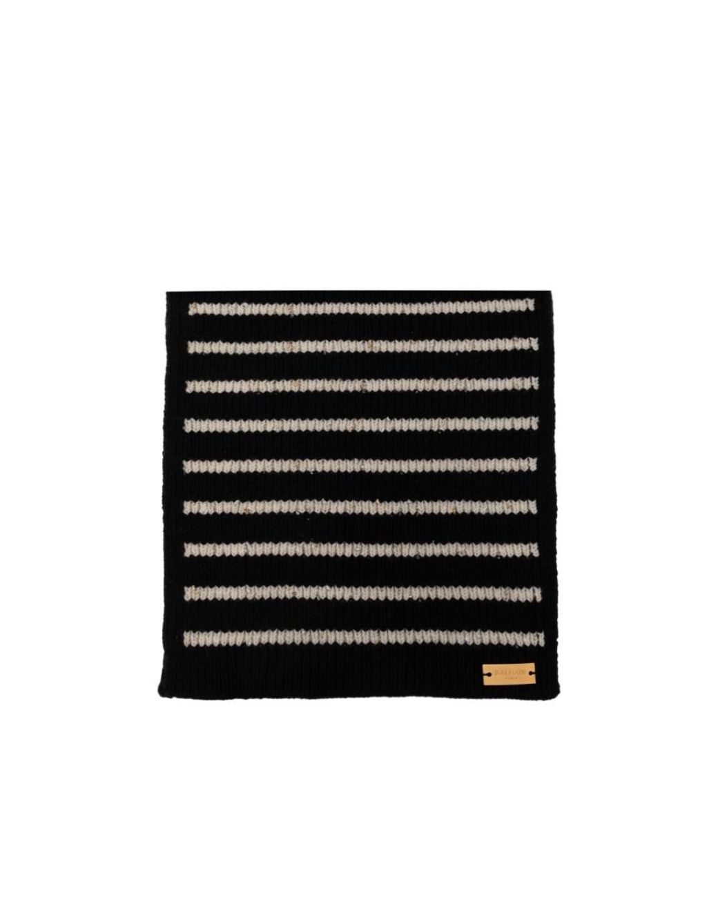 Balmain Black Logo Plaque Monogram Scarf