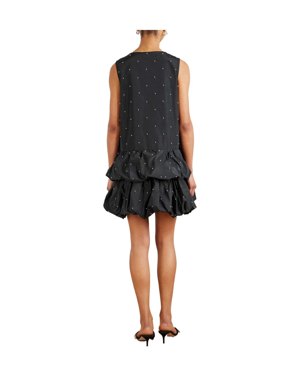Sea Black Alberta Tiered Embellished Taffeta Mini Dress