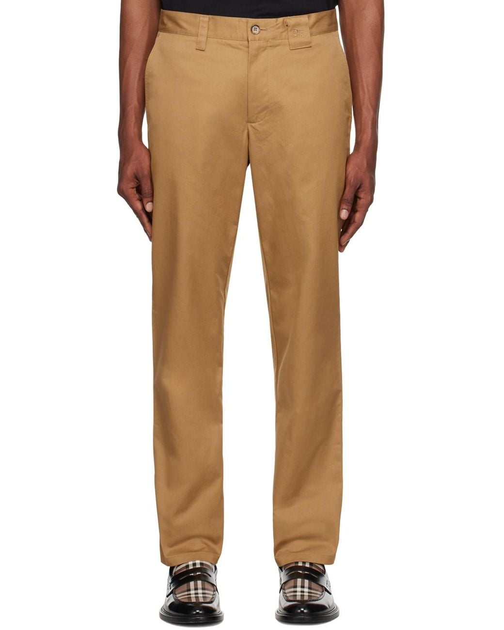 Burberry Natural Straight Leg Tailored Trousers for men