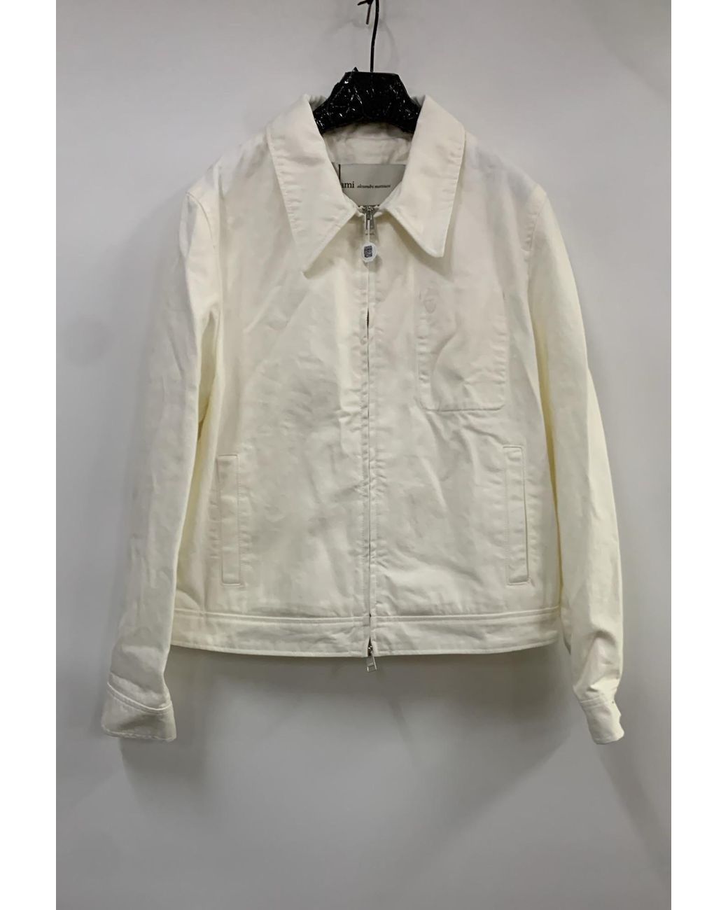 AMI White Ami Ami De Coeur Zip-Up Jacket for men