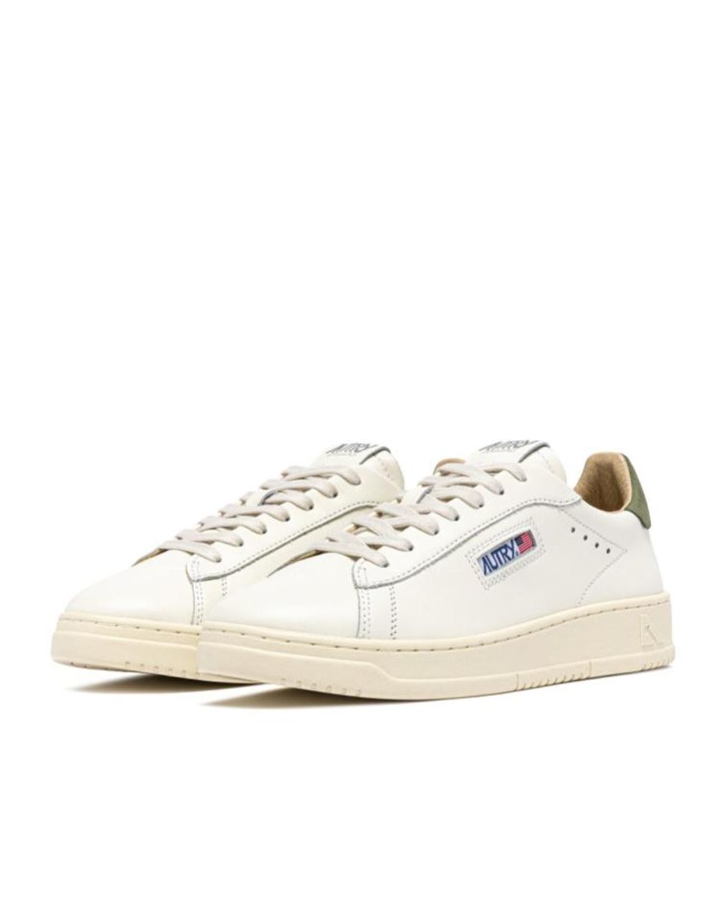 Autry White Dallas Lace-Up Sneakers for men