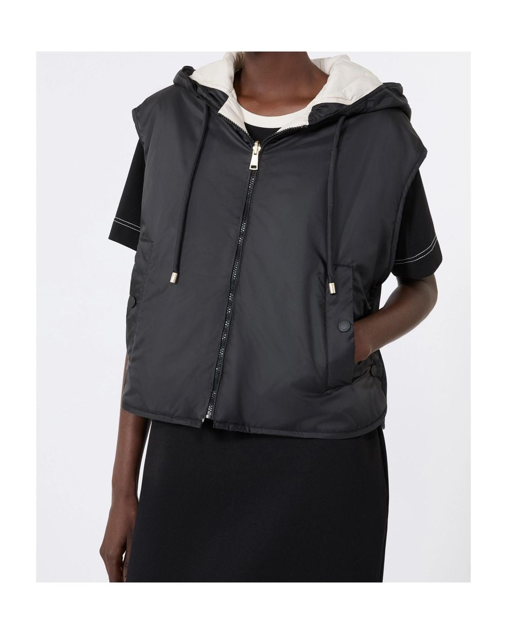 Weekend by Maxmara Black Reversible Padded Hooded Jacket