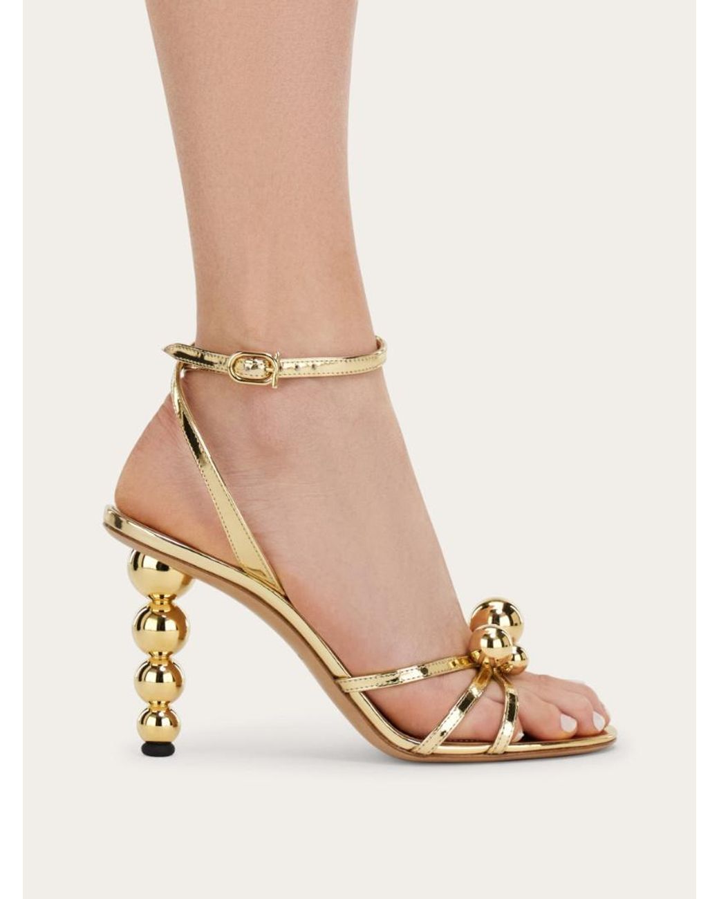 Ferragamo Metallic High Heel Sandals