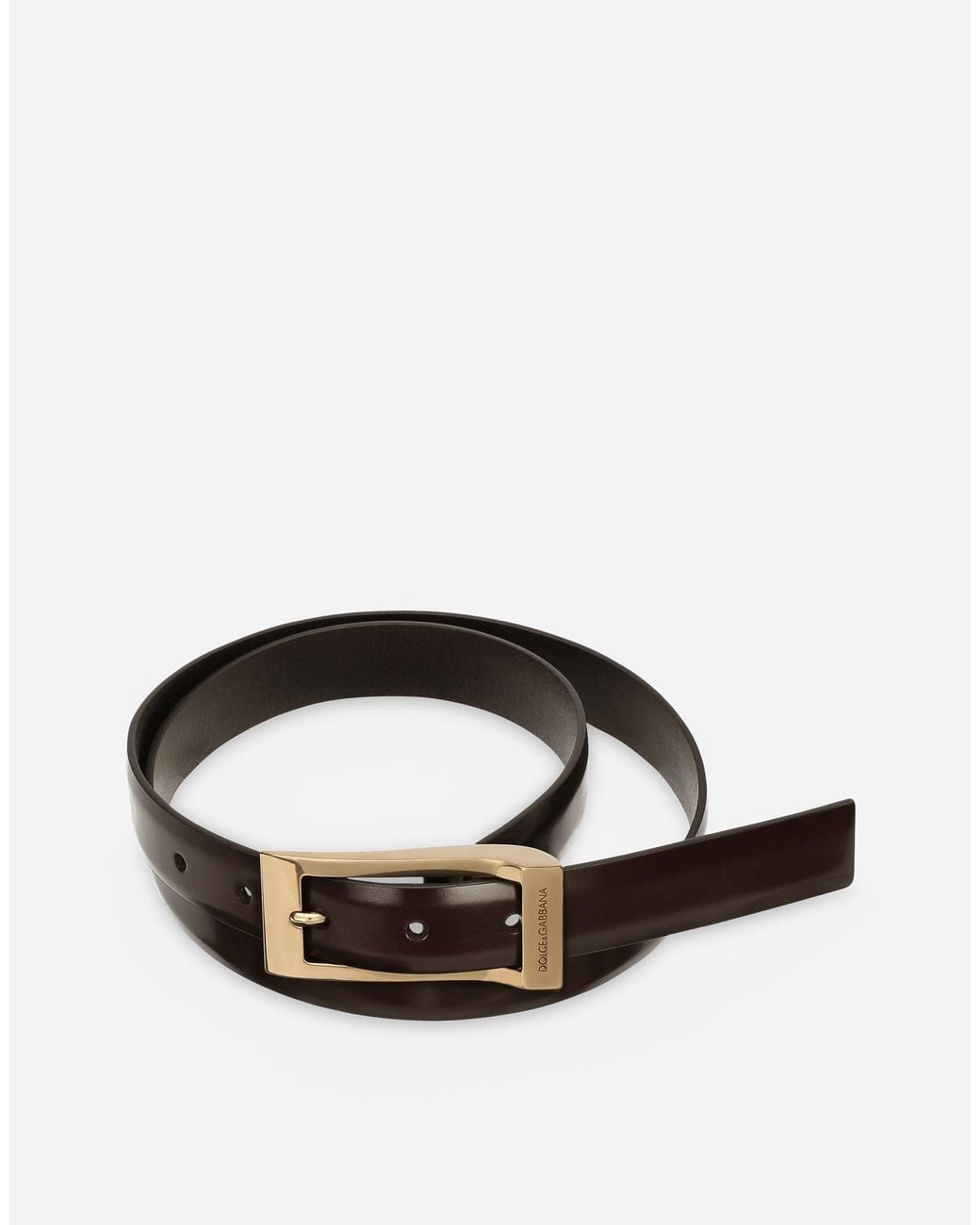 Dolce & Gabbana White Leather Belt for men