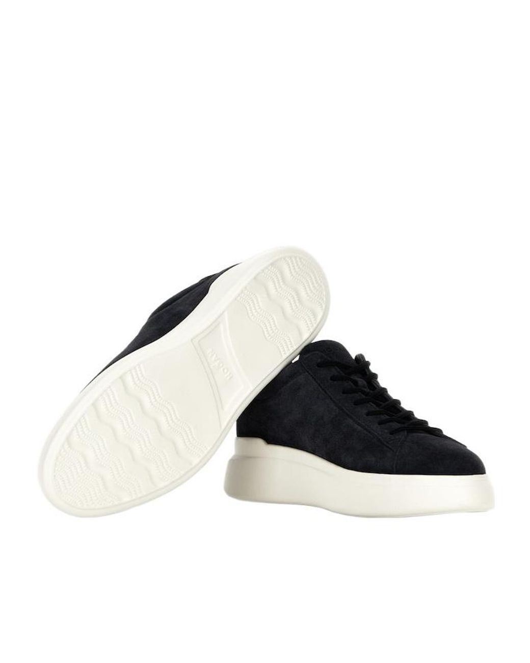 Hogan Black Leather Sneakers With Logo-Embellished Side Panels for men