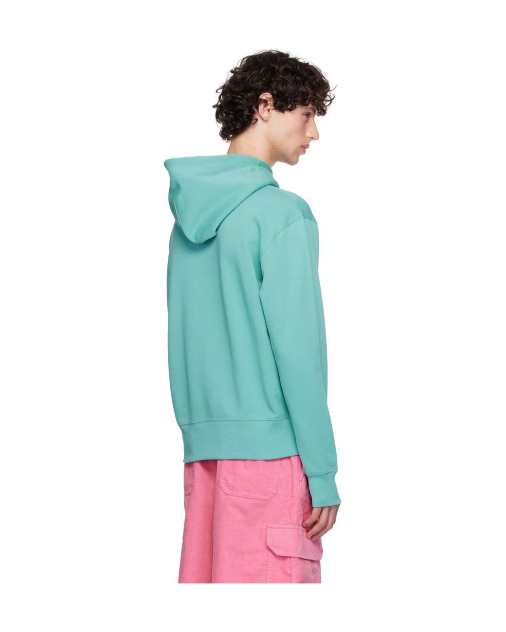 Acne Blue Logo Print Hoodie for men