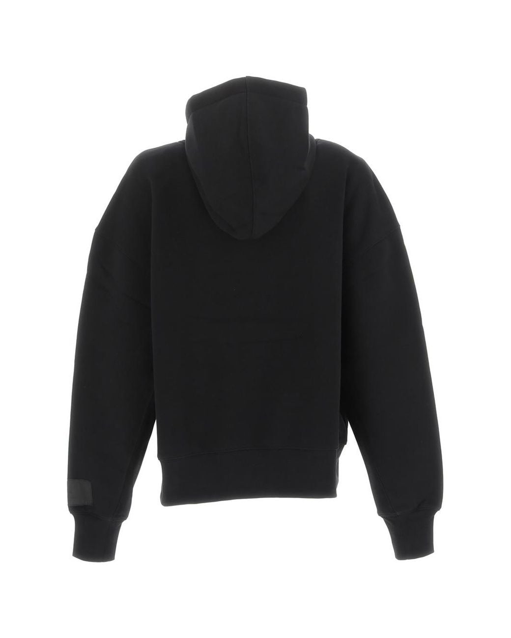 AMI Black Long-Sleeved Drawstring Hoodie for men