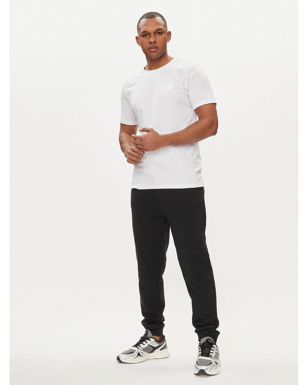 Boss Black Drawstring Side-Pocket Sweatpants for men
