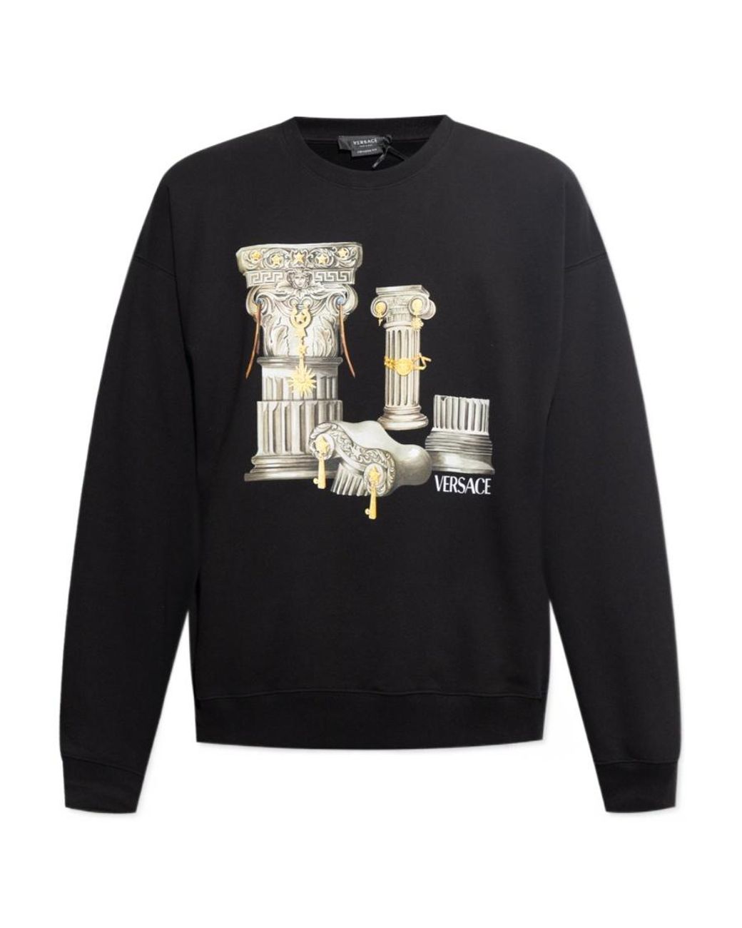 Versace Blue Graphic-Printed Crewneck Sweatshirt for men