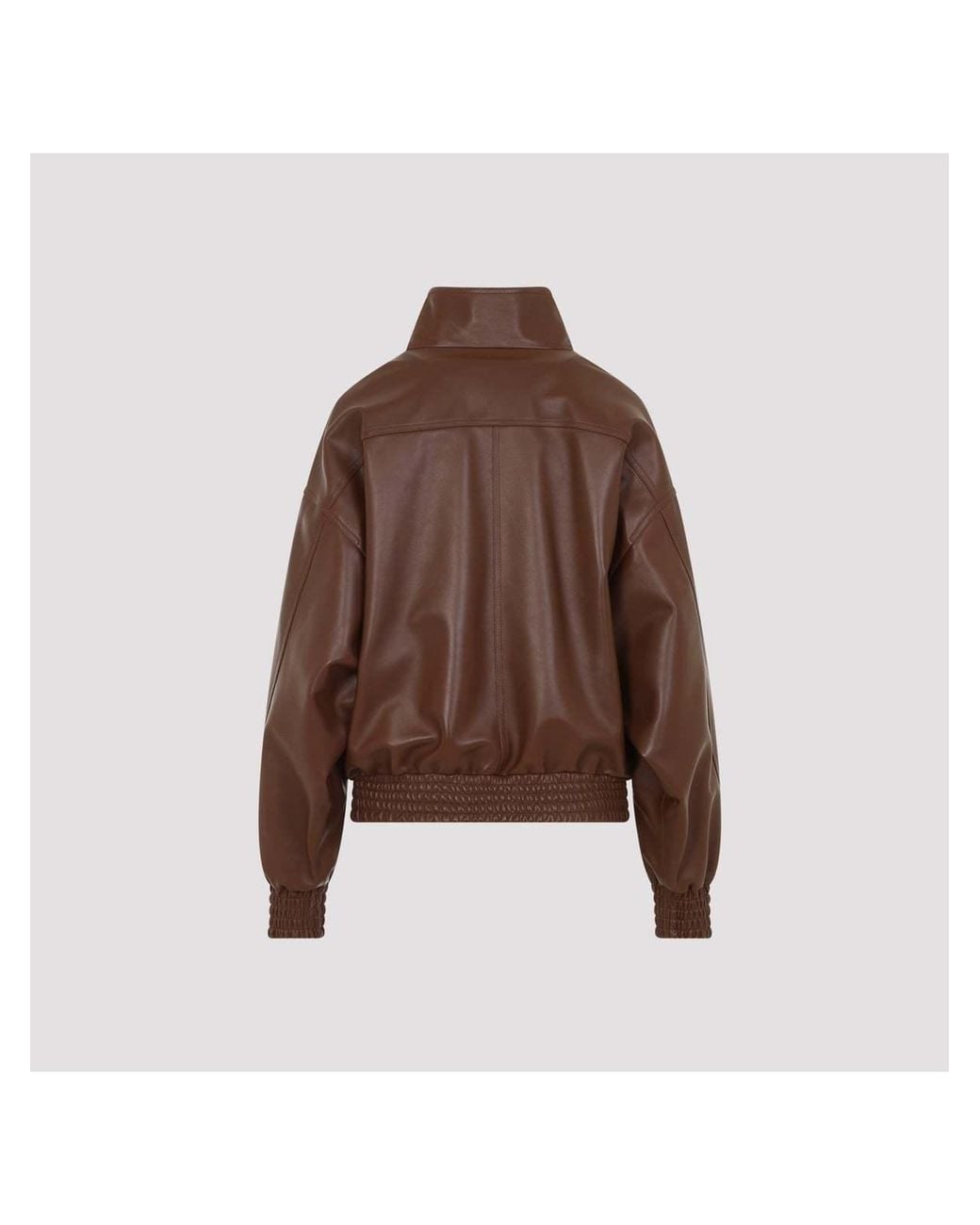 Balenciaga Brown Oversized Cropped Leather Jacket